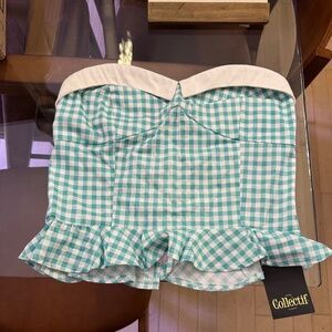 Collectif Tube top Mint gingham